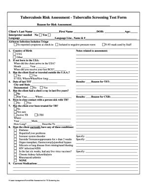 tb screening form fill   sign printable  template signnow