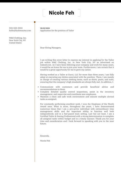 dear hiring manager cover letter sample collection letter template