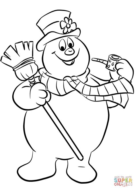 frosty  snowman coloring page  printable coloring pages
