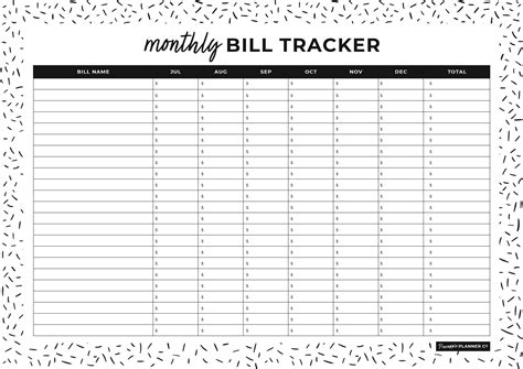 printable monthly bill tracker bill payment tracker etsy uk