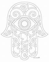 Hamsa Hand Coloring Pages Getcolorings Color sketch template