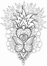 Mandalas Mandala Coloriage Flamme Mariposa Colorier Coeur Flammes Papillon Darkwoman Pratique Photograph Bezoeken Kymalice sketch template