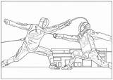 Sport Coloring Fencing Sports Kids Pages Color Print sketch template
