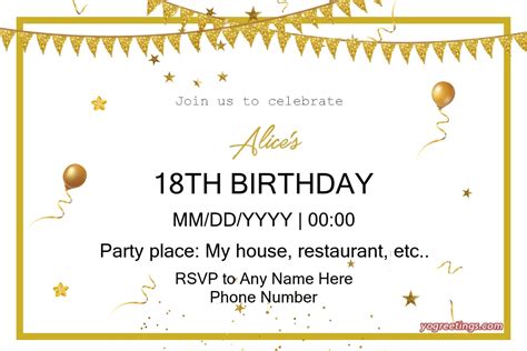 birthday invitation card design  golden ribbon