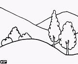 Dibujar Colinas Naturales Landschap Heuvels Vegetatie Vegetación Krajobraz Wzgórz Kleurplaat Atardecer Kleurplaten Kolorowanki Naturalnego Krajobrazu Landschappen Natuur Roślinności Sencillos Imprimir sketch template