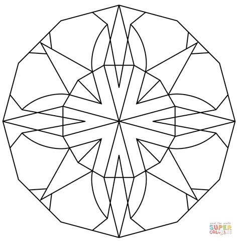 kaleidoscope design coloring page  printable coloring pages