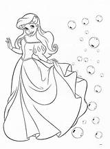 Ariel Coloring Pages Printable Mermaid Disney Princess Print Getdrawings sketch template