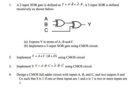 solved   input xor gate  defined        cheggcom