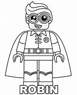Lego Robin Coloring Minifigure Printable Batman Print sketch template