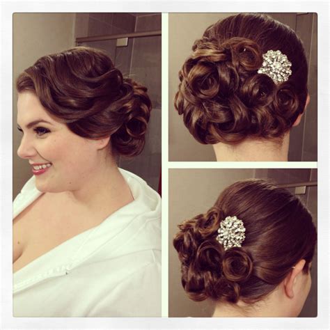 Vintage Side Updo Vintage Hairstyle Pin Curls Bridal Hair Bridal