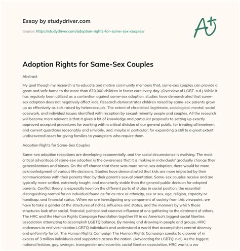 adoption rights for same sex couples free essay example
