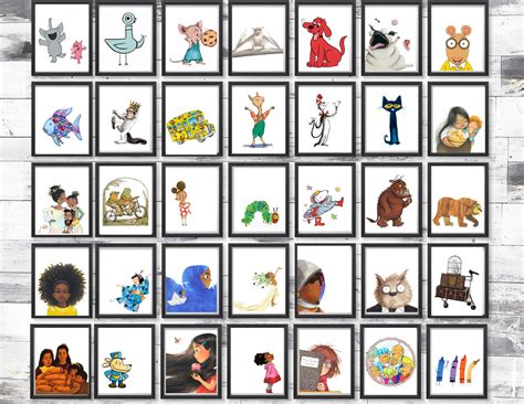 printable childrens book character gallery wall poster etsy canada