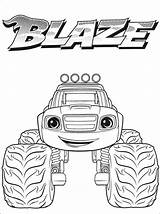 Blaze Coloring Monster Pages Machines Top Print sketch template