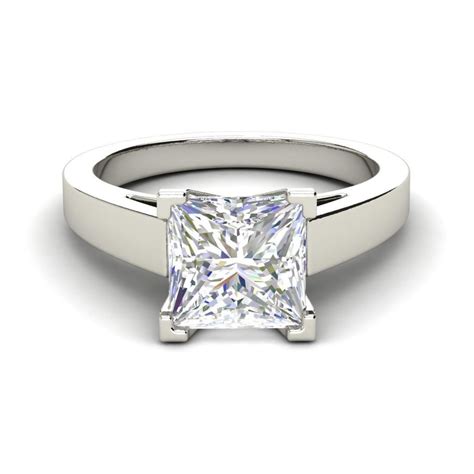 cathedral  carat   princess cut diamond engagement ring