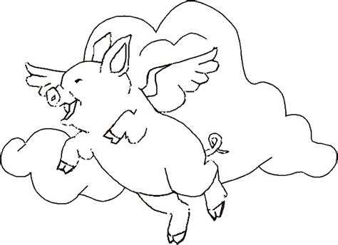 flying pig coloring pages  printable animals coloring pages