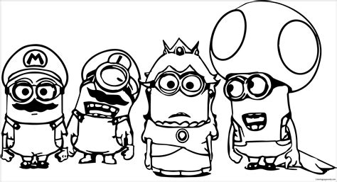 super mario minions coloring page  coloring pages