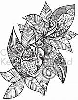 Mandala Leaf Coloring Leaves Drawing Pages Patterns Doodle Zentangle Pdf Zendoodle Etsy Drawings Mandalas Drawn Hand Draw Sold Zen Colouring sketch template