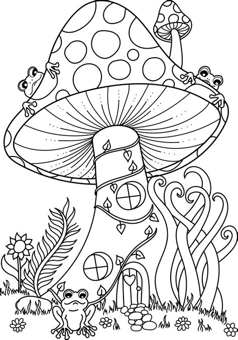 mushroom coloring page vector art icons  graphics
