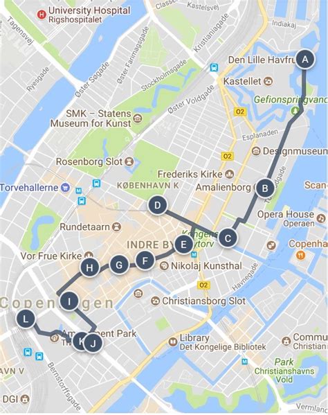 city highlights  copenhagen denmark sightseeing walking  map   denmark tourist