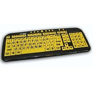 buy ezsee  dc large print keyboard yellow keys  black letters