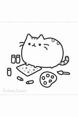 Cat Coloring Pusheen Pages Fat Kawaii Cute Colouring Sheets Cats Glitter Summer Drawing Force Maya Books sketch template