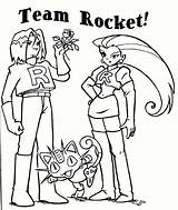 Rocket Pokemon Team Coloring Cartoon Pages sketch template