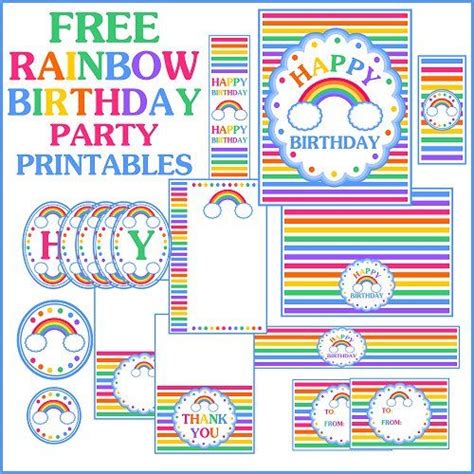 rainbow birthday printables  printabelle rainbow birthday