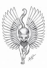 Tattoos Cat Egyptian Bastet Drawing Face Goddess Newhairstylesformen2014 Clip Dibujos Cats sketch template