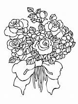 Bouquet Coloring Flower Pages Flowers Print Kids Color Recommended sketch template