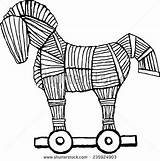 Trojan Horse Troya Caballo Svg sketch template