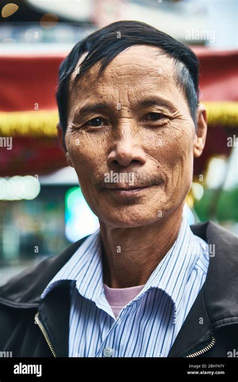vertical portrait  vietnamese mature man stock photo alamy