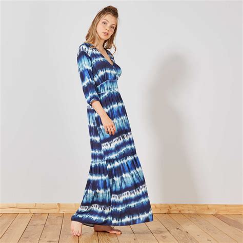 robe longue tie and dye femme bleu kiabi 25 00€
