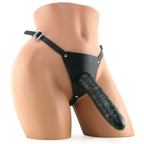 fetish fantasy leather strap on realistic slim g spot anal dildo sex toy ebay