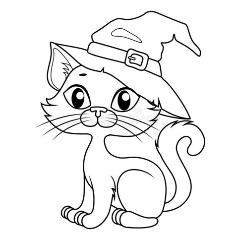 cartoon cat coloring stock vector illustration  contour