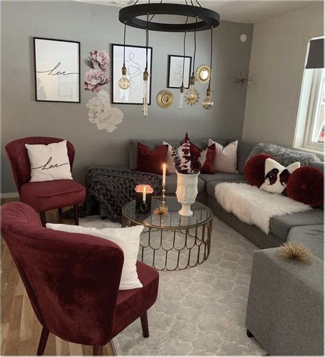 maroon  white living room interior theme burgundy living room
