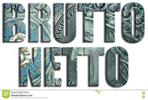 bruttonetto bruto netto waarde  pln  poolse zloty textuur stock illustratie illustration