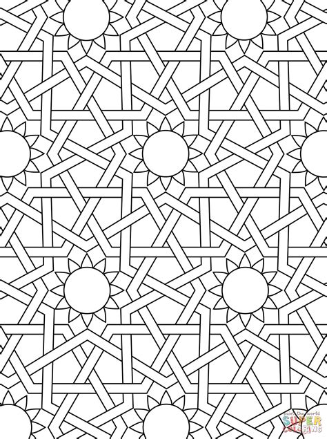 islamic ornament mosaic coloring page  printable coloring pages
