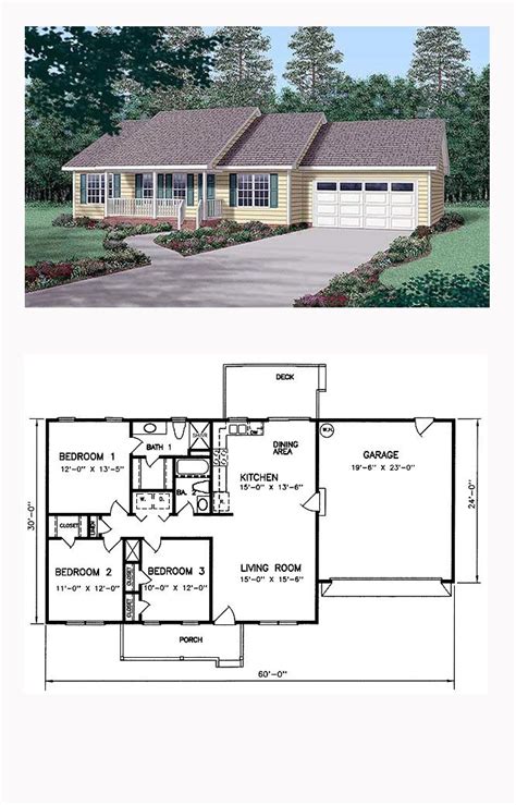 simple ranch house plan  economical construction costs small