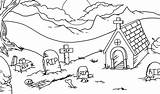 Cemiterio Graveyard Desenhos Satans Imprima Pinte Mãos sketch template