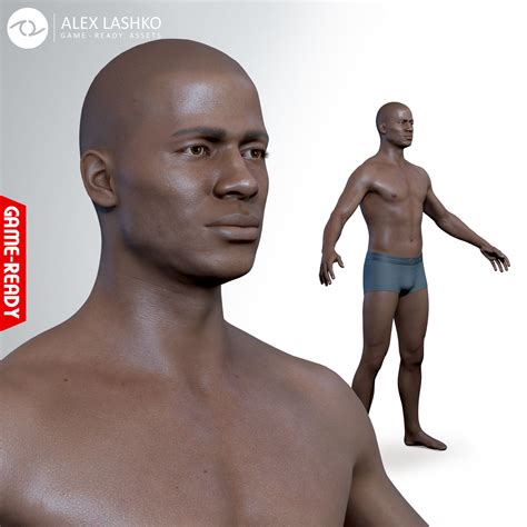 Average Black Male Body 3d Model Realtime Cgtrader