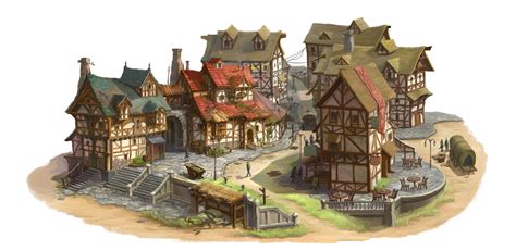 medieval village  elwie  rimaginaryvillages
