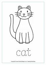 Cat Word Tracing Worksheet Trace Activity Learners Phonics Colour Early Perfect Work Their First Village Explore sketch template