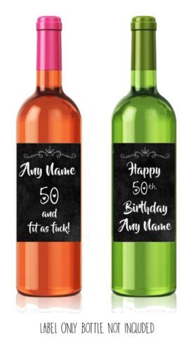 Wine Personalised Him Her Funny Sarcastic Rude Wine Label 50th