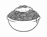 Espaguetis Espaguete Colorir Espagueti Comida Plato Meatballs Pane sketch template