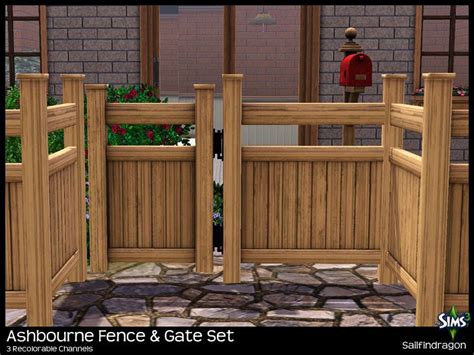 open wooden gate   red mailbox   background