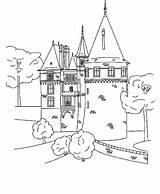 Coloriage Castelli Fortaleza Castillos Burg Imprimir Fortalezas Medievales Pueblos Hellokids Línea sketch template