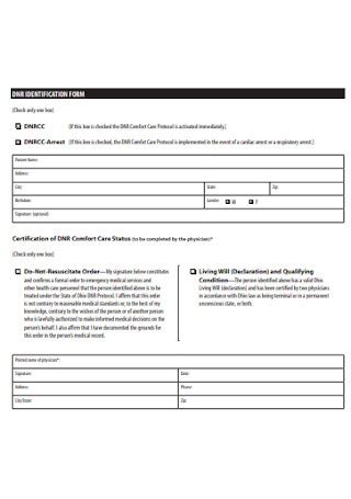 sample dnr forms   ms word