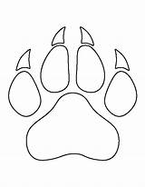 Paw Panther Print Drawing Pattern Stencil Clipart Printable Tiger Outline Patterns Stencils Template Cougar Templates Coloring Panthers Patternuniverse Animal Crafts sketch template