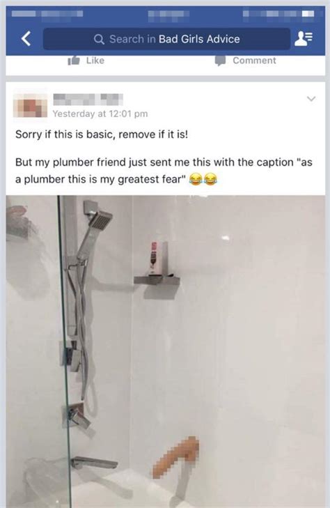 blokes advice facebook group tradie sacked for shower dildo photo