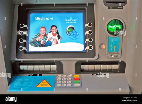 bank atm machine screen  keypad stock photo alamy